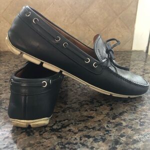 Prada men’s 9.5 (fit like 10.5) casual blue leather used loafers retail $1000